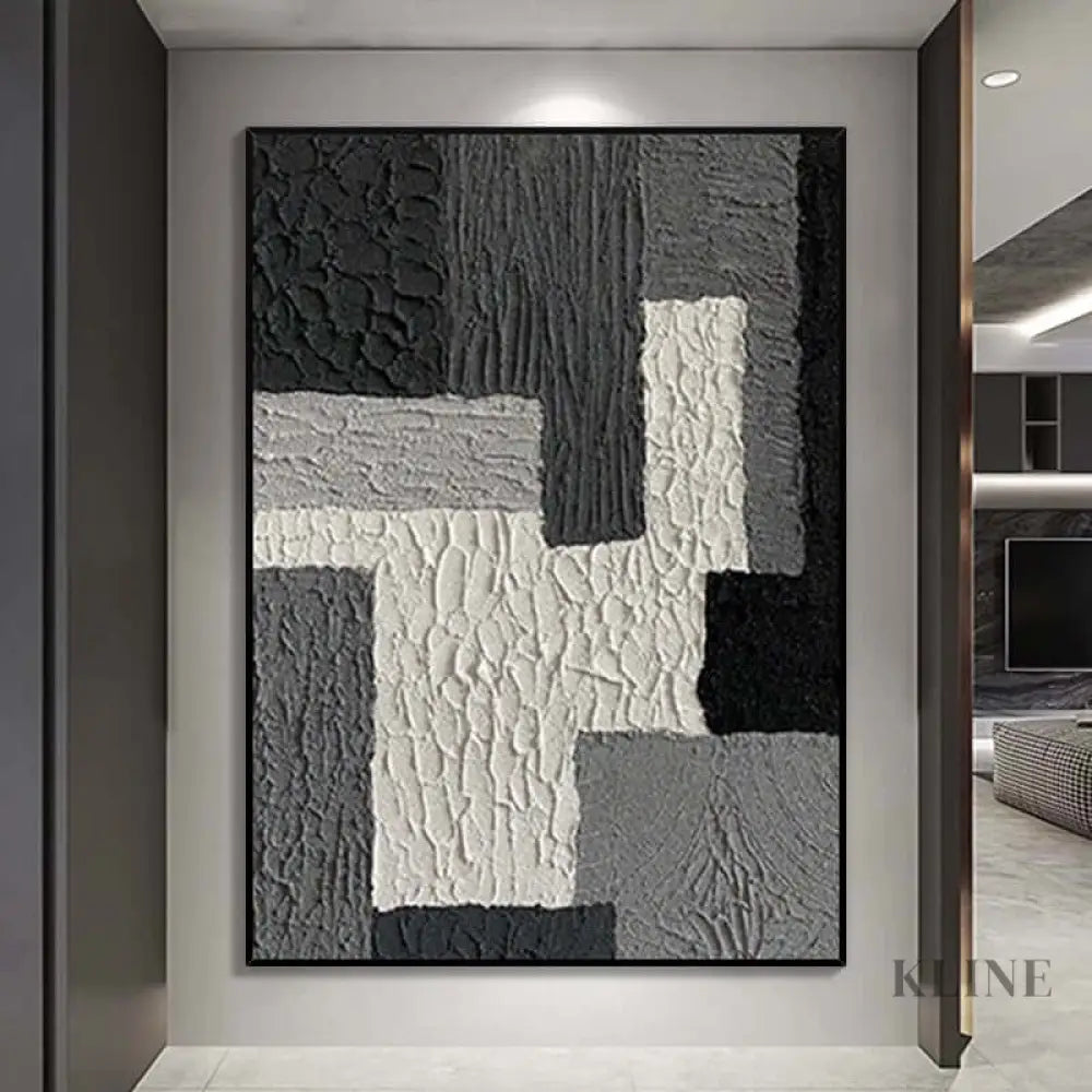 Grey Rough Textured Wall Art - Hand Painting