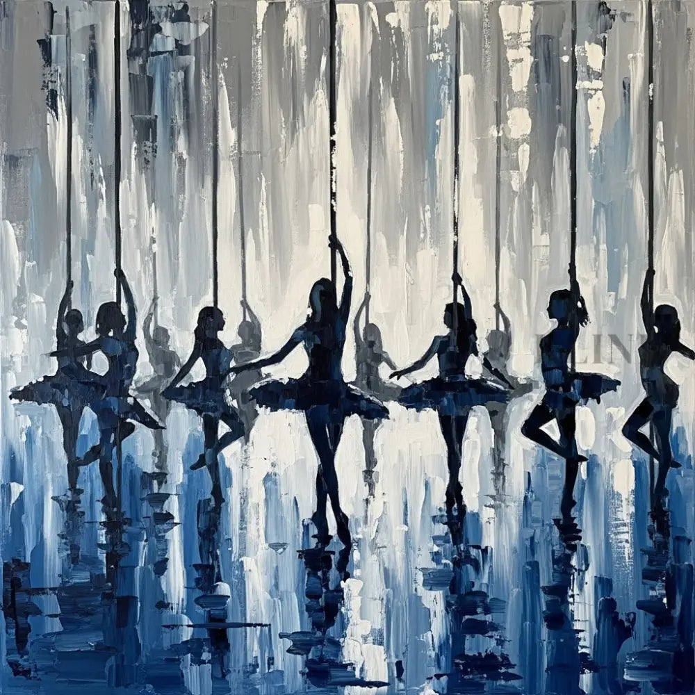 Indigo Pirouettes - Hand Painting