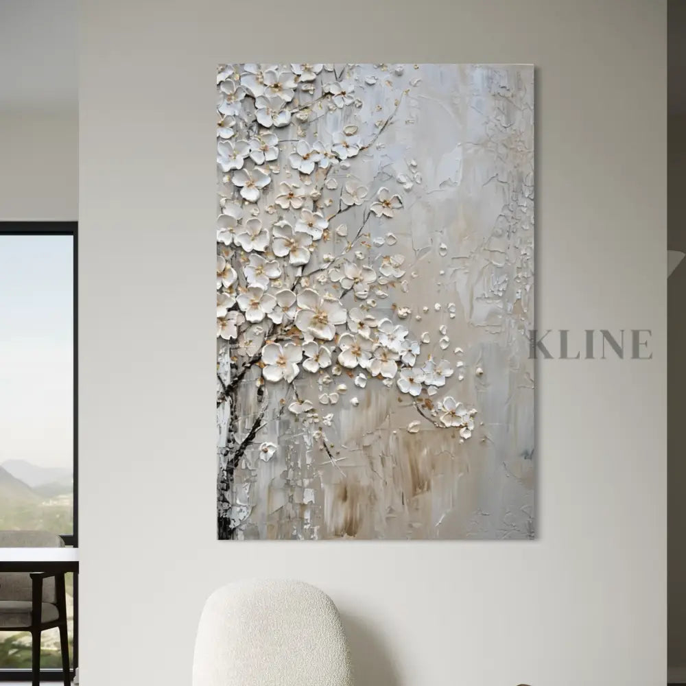 Ivory Petal Relief - Hand Painting