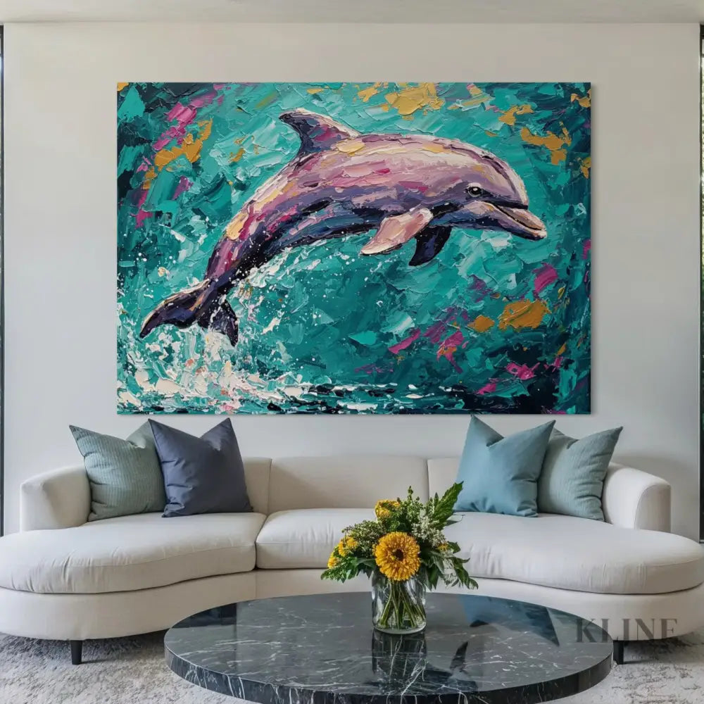 Joyful Leap in Gold - Hand Painting