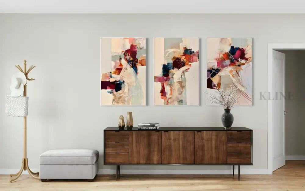 Kinetic Harmony Triptych - Hand Painting