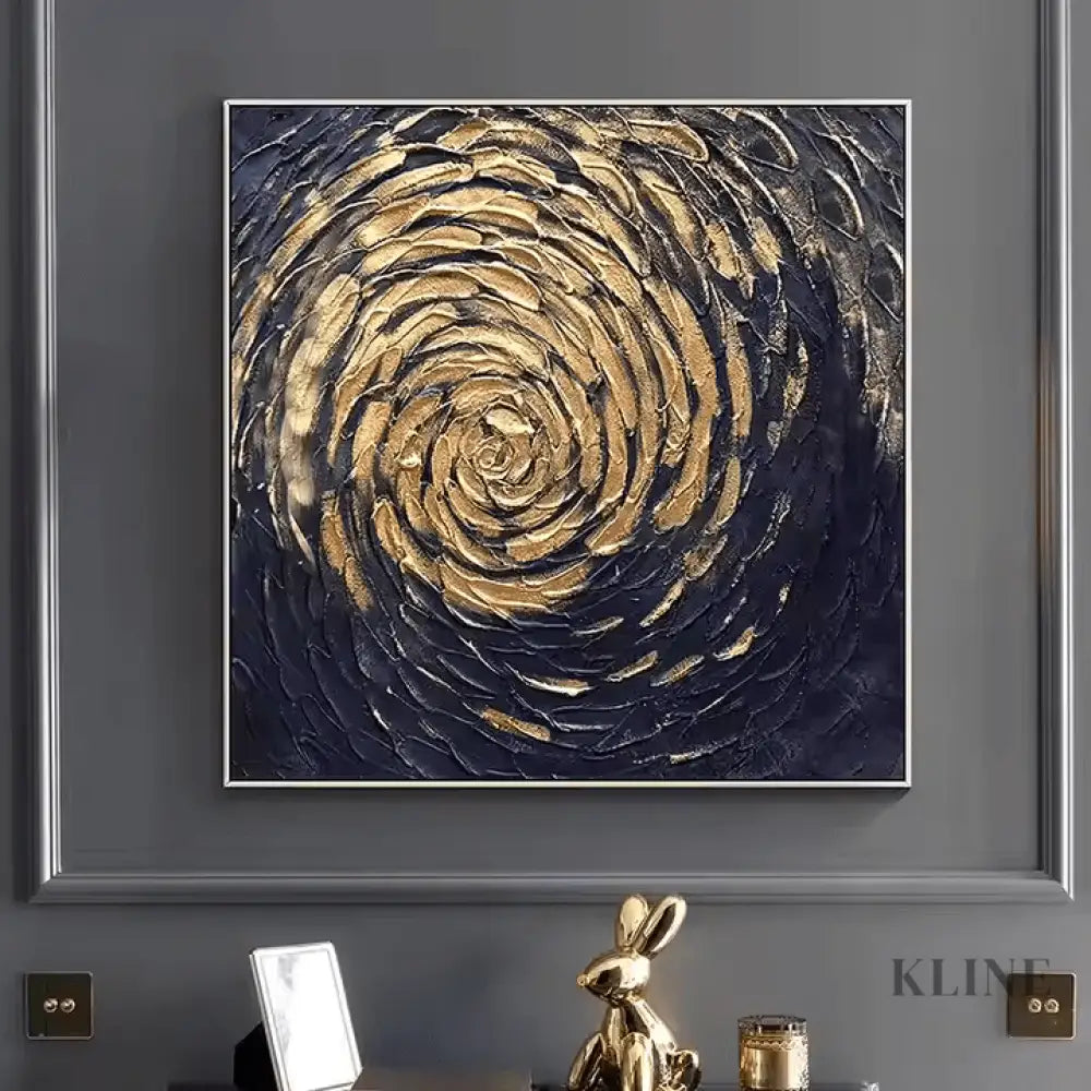 Luxurious Golden Elegance Diptych - Hand Painting