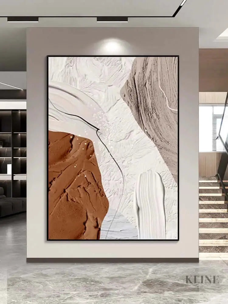 Madison Beige and Brown Wall Art - Hand Painting