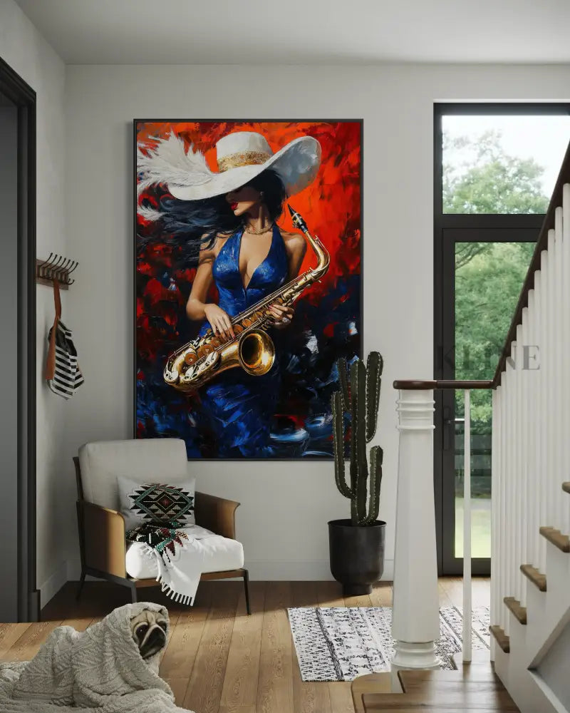 Midnight Saxophone - Hand Painting