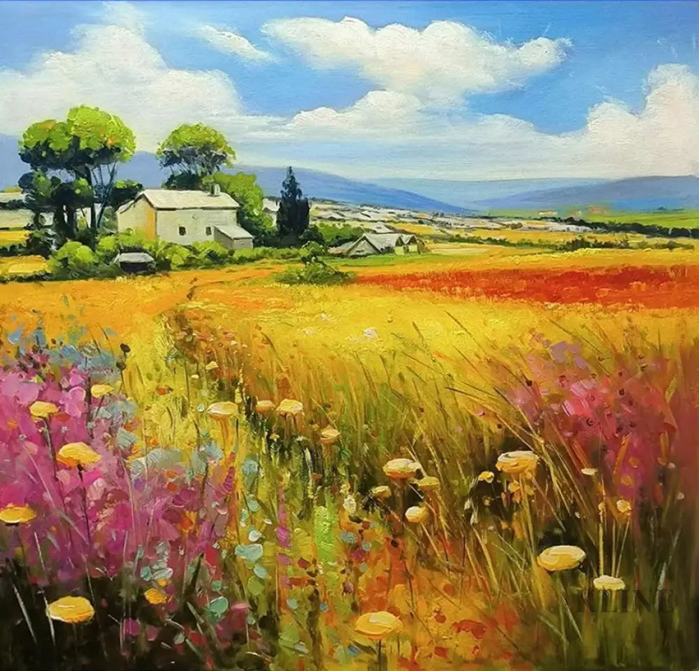 Moravian Fields - Hand Painting