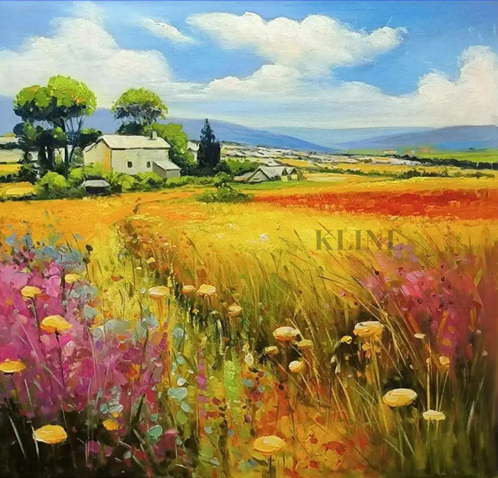 Moravian Fields - Hand Painting