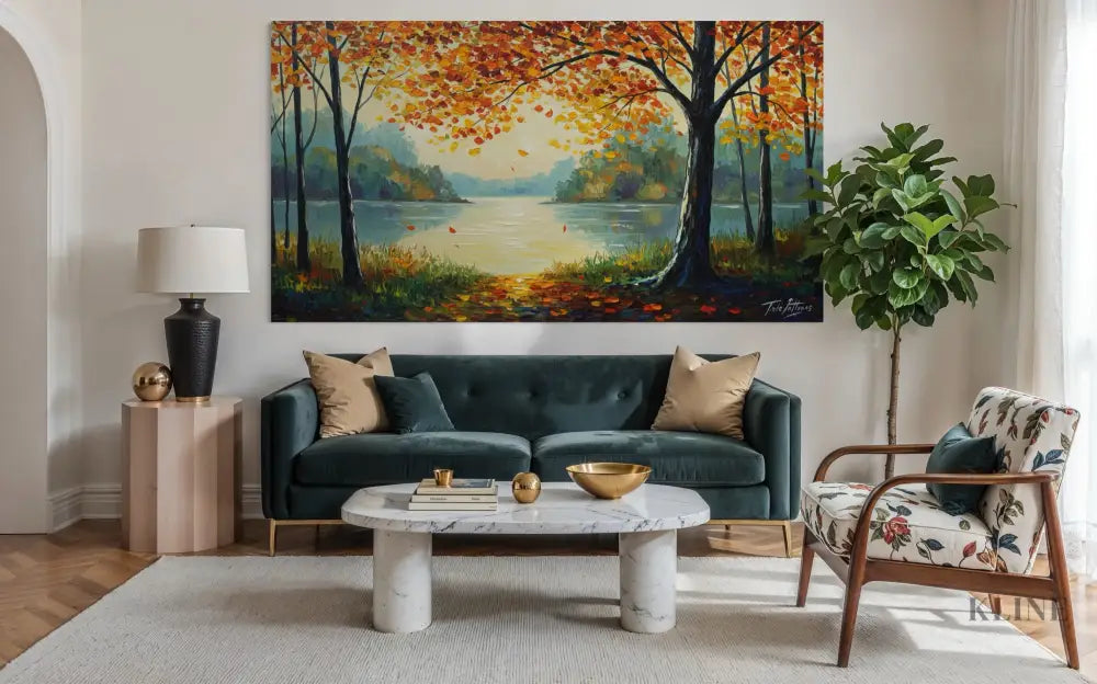 Morning Hues by the Lake - Hand Painting