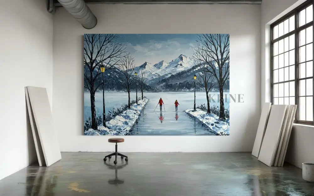 Mountain Reflections in Ice - Hand Painting