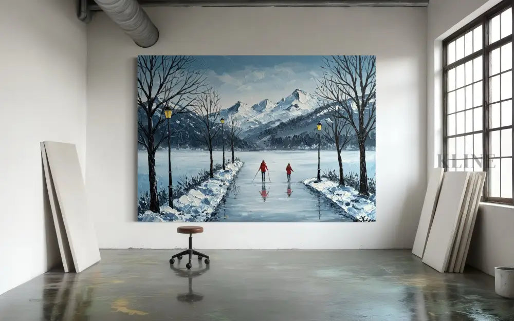 Mountain Reflections in Ice - Hand Painting