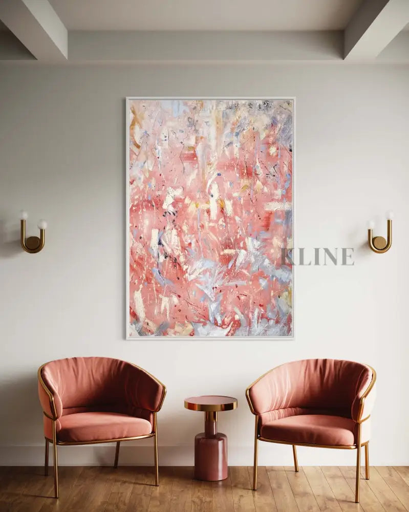 Multicolor Pink Abstract Art - Hand Painting
