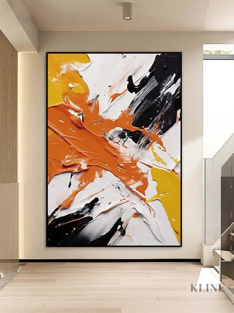 Multicolored Splashy Textured Wall Art - Hand Painting