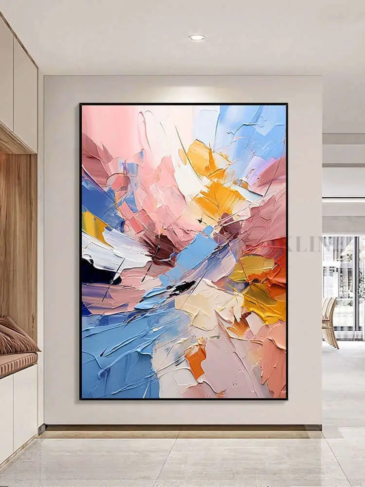 Multicolored Textured Wall Art - Hand Painting