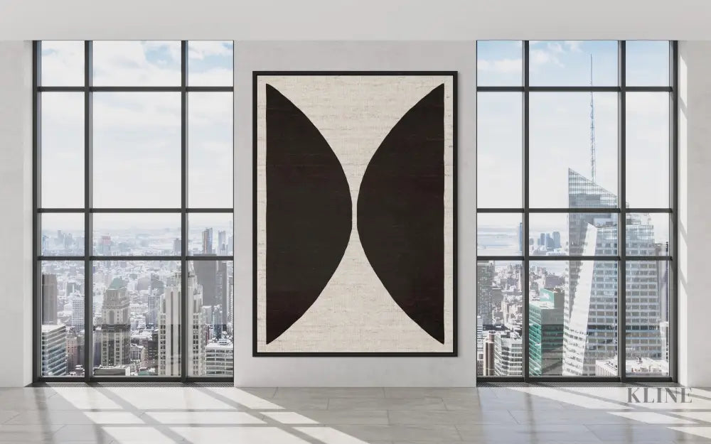 Natural Half Circles Black - Hand Painting