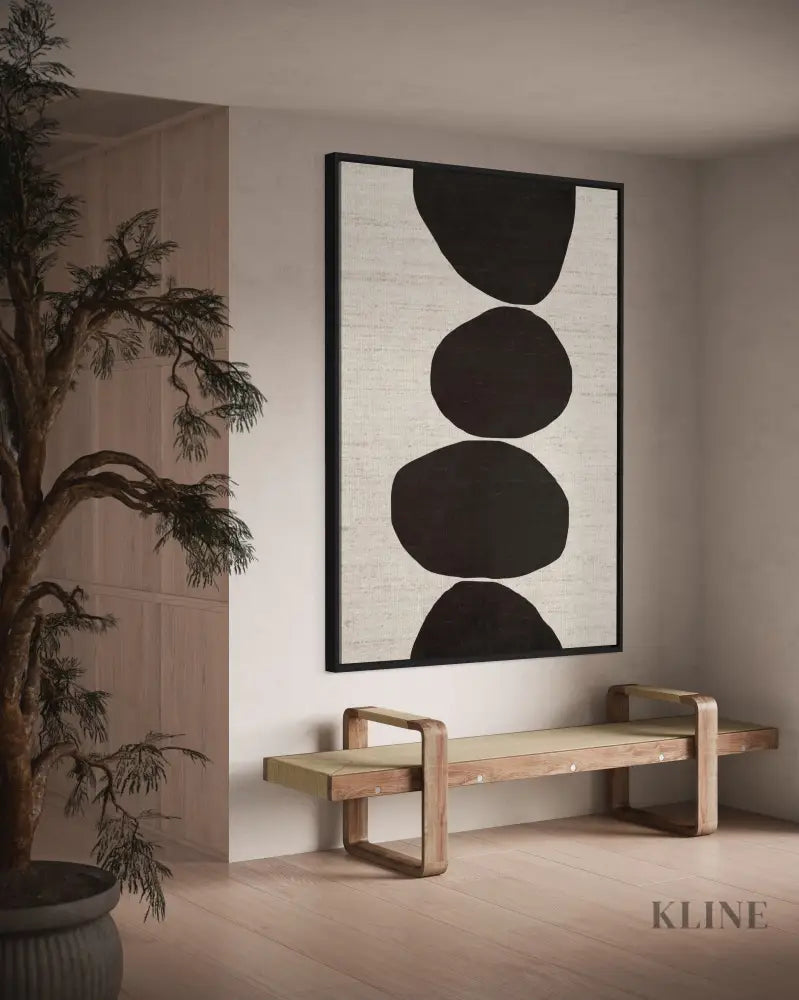 Natural Stacked Stones Black - Hand Painting