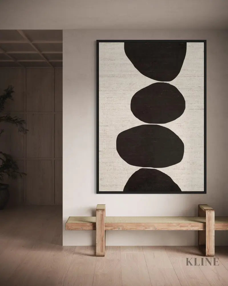 Natural Stacked Stones Black - Hand Painting