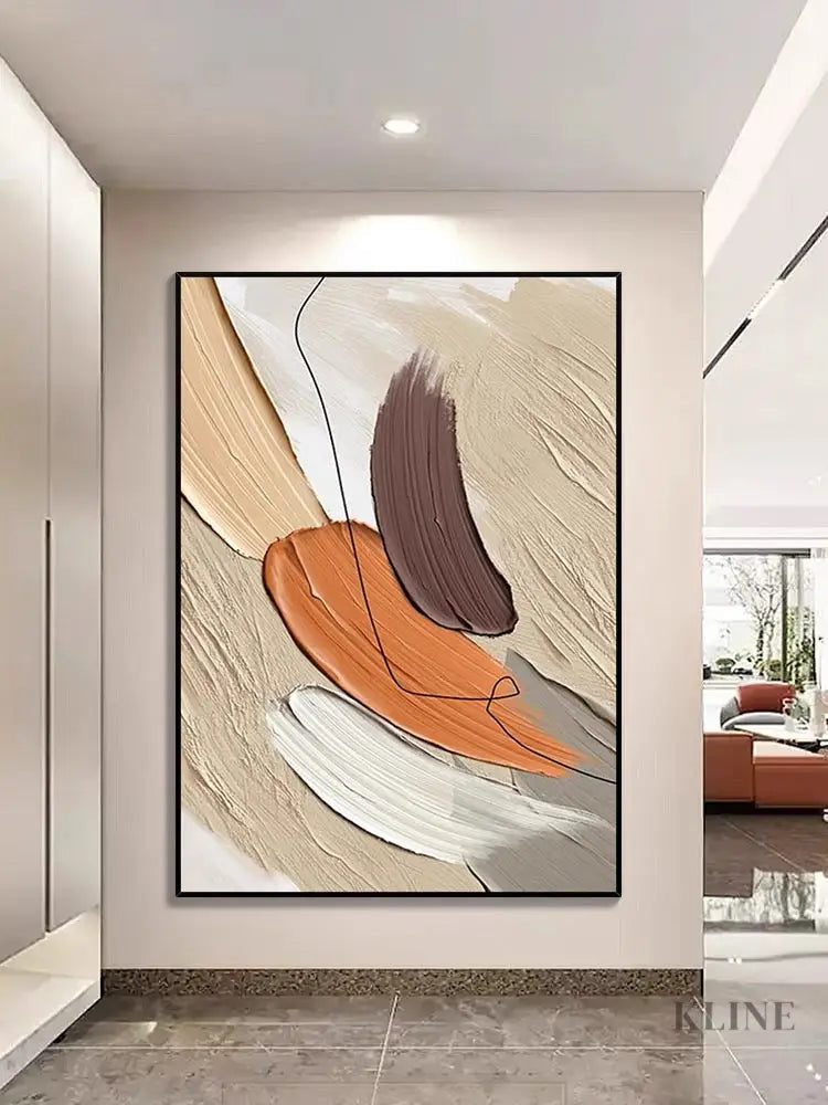Orange and Beige - Hand Painting