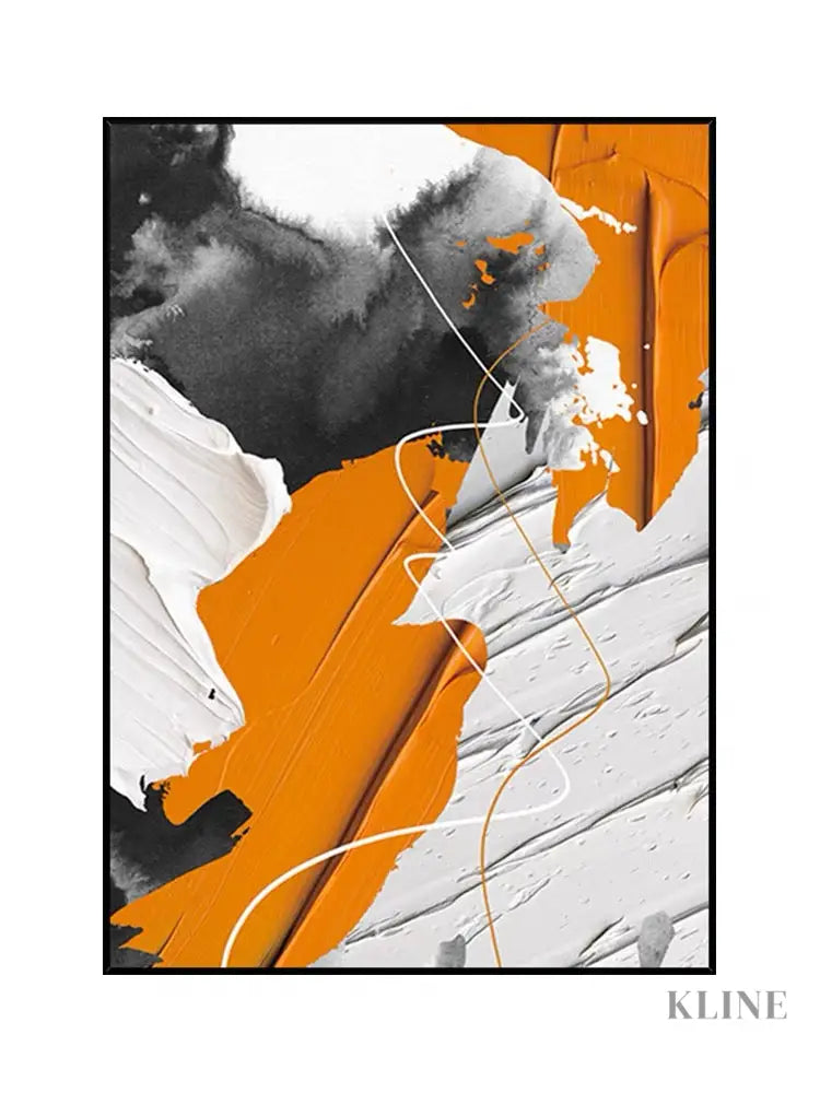 Orange and Black Textured Painting - Hand Painting
