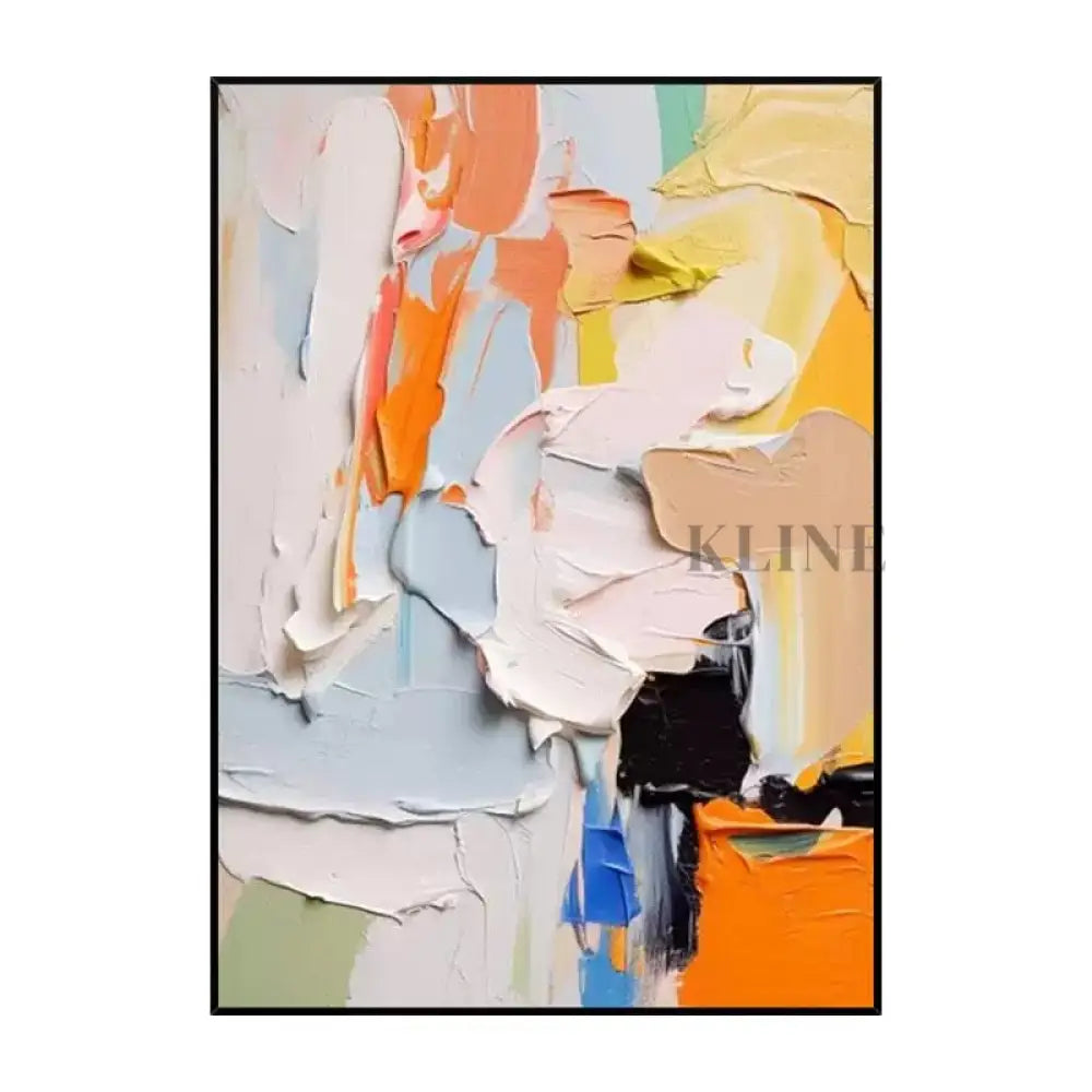 Orange and Multicolor Textured Painting - Hand Painting