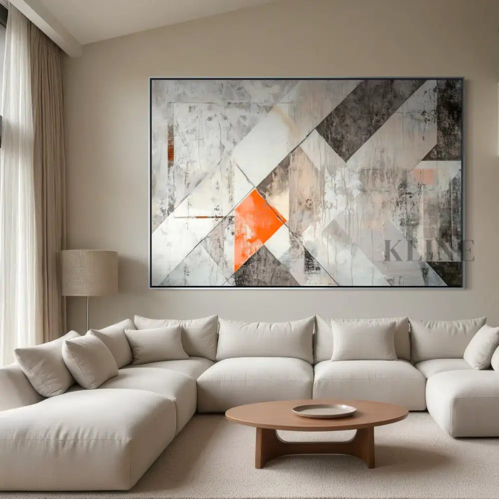 Orange Geometry Study - Hand Painting