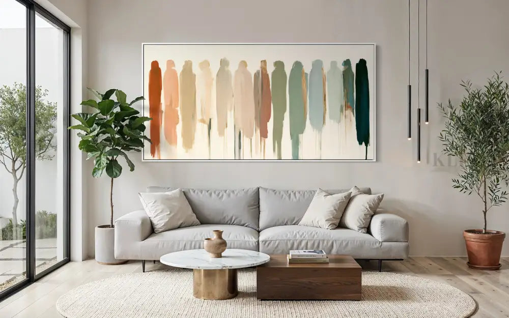 Panoramic Abstract Figures - Hand Painting