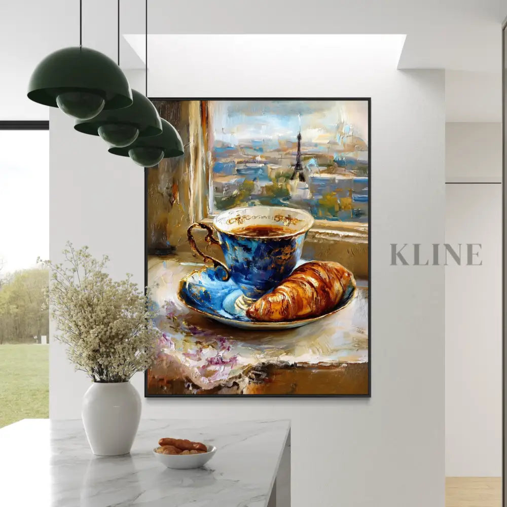 Paris Coffee at the Window - Hand Painting