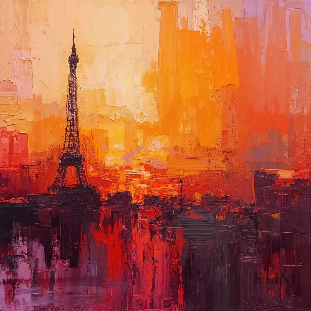 Paris in Flames - Hand Painting