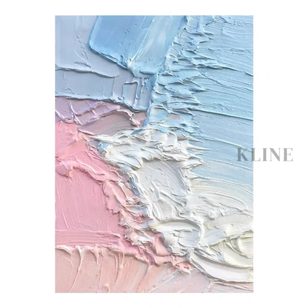 Pink and Blue Textured Painting - Hand Painting