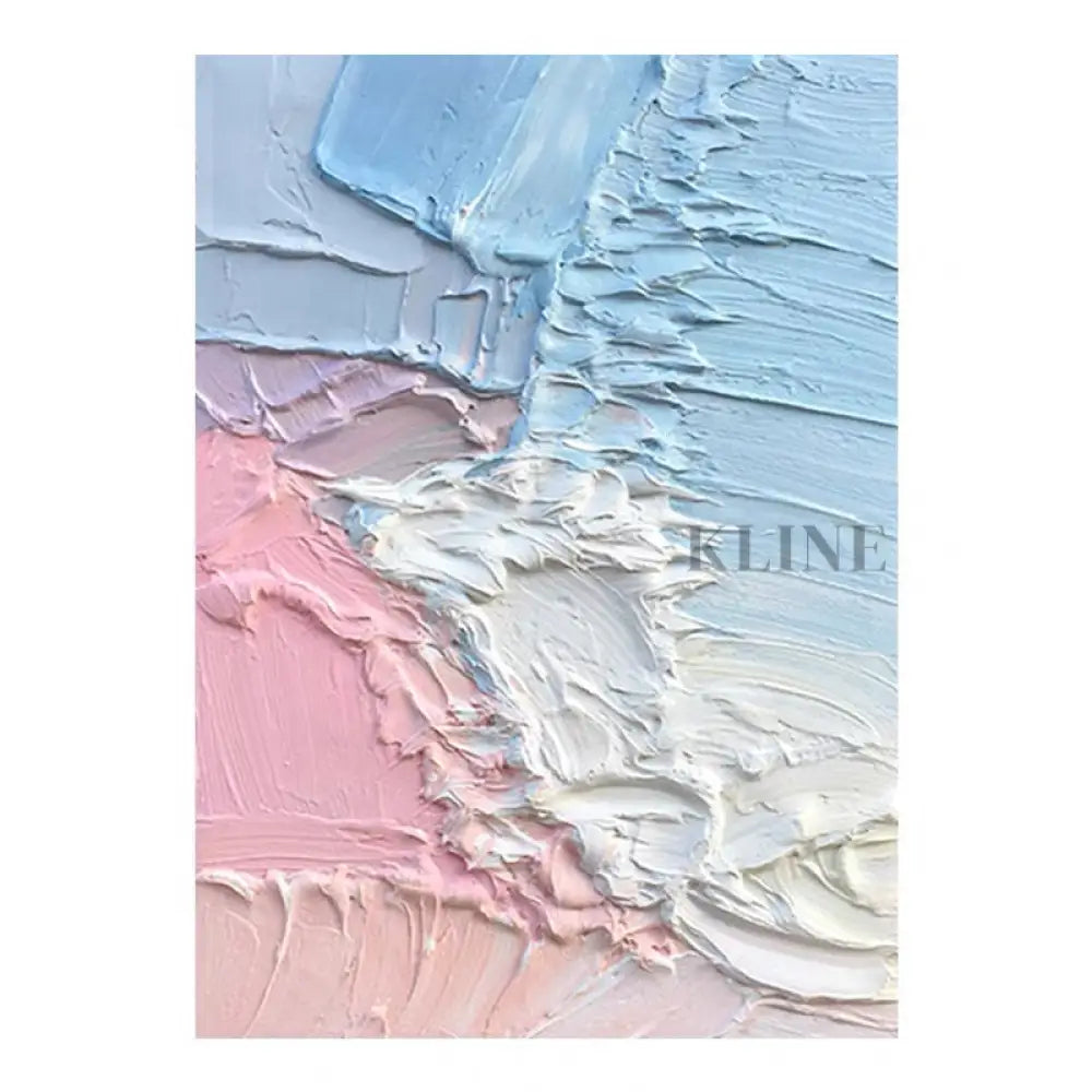 Pink and Blue Textured Painting - Hand Painting