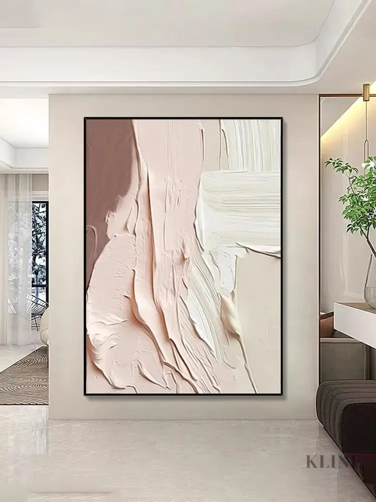 Pink Marshmellow Textured Painting - Hand Painting