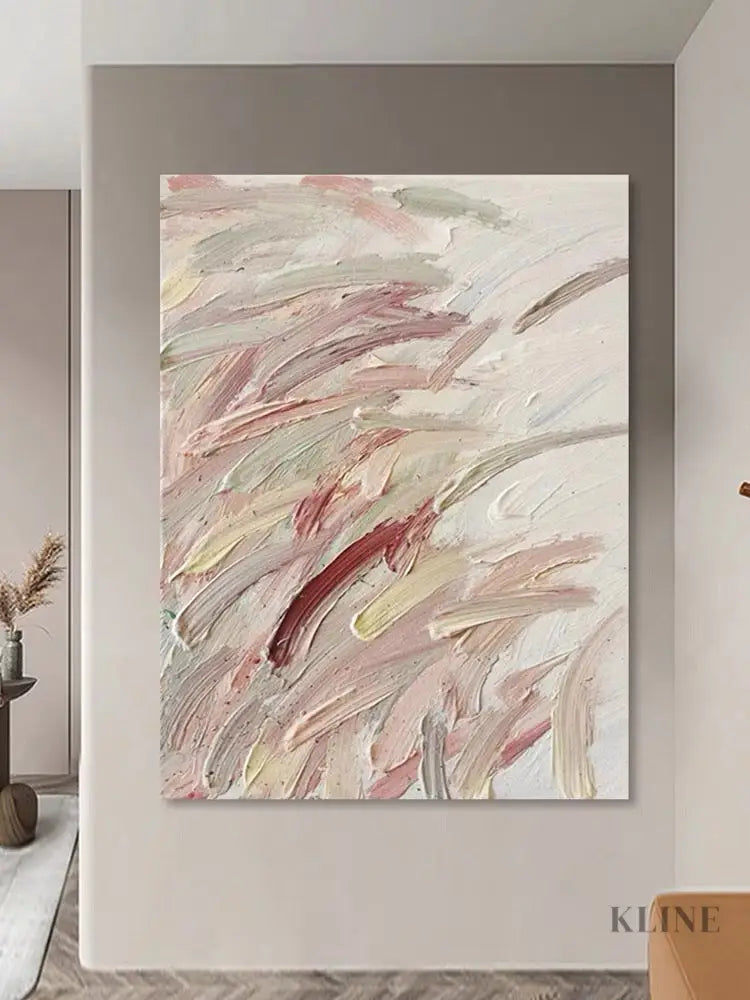 Pink Nature Textured Painting - Hand Painting