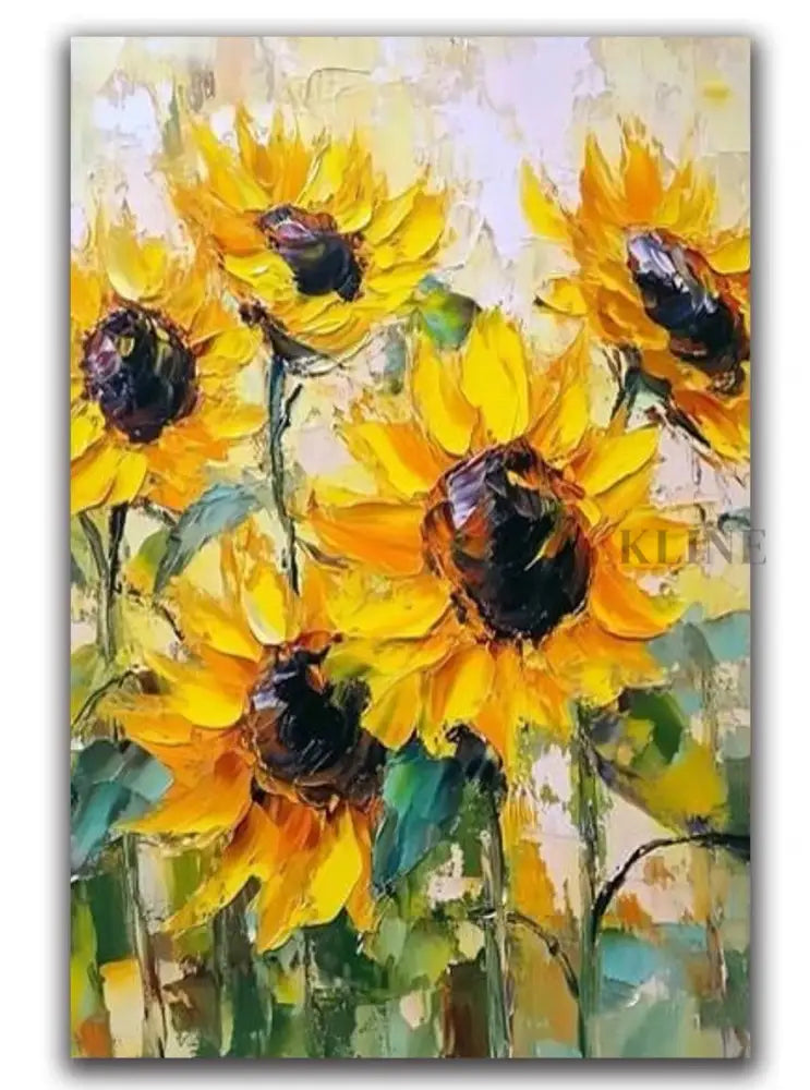 Radiant Sunflowers Painting - Hand Painting