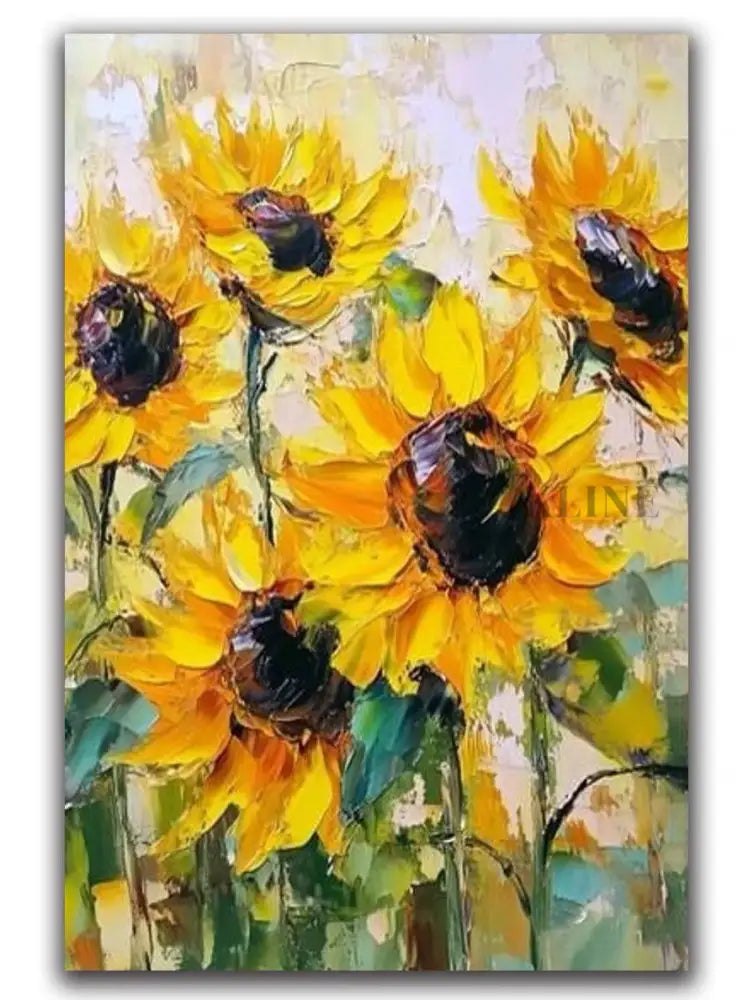Radiant Sunflowers Painting - Hand Painting