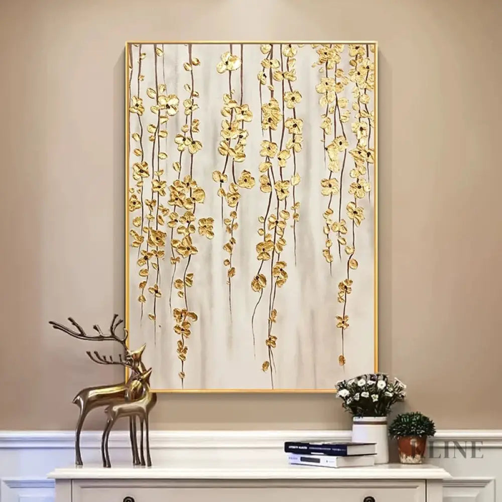 Rain of Golden Flowers - Hand Painting