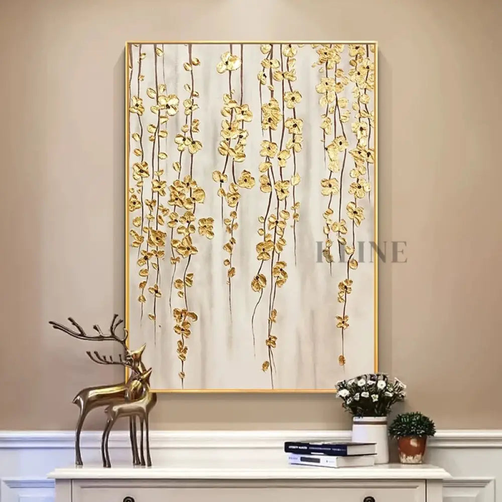 Rain of Golden Flowers - Hand Painting