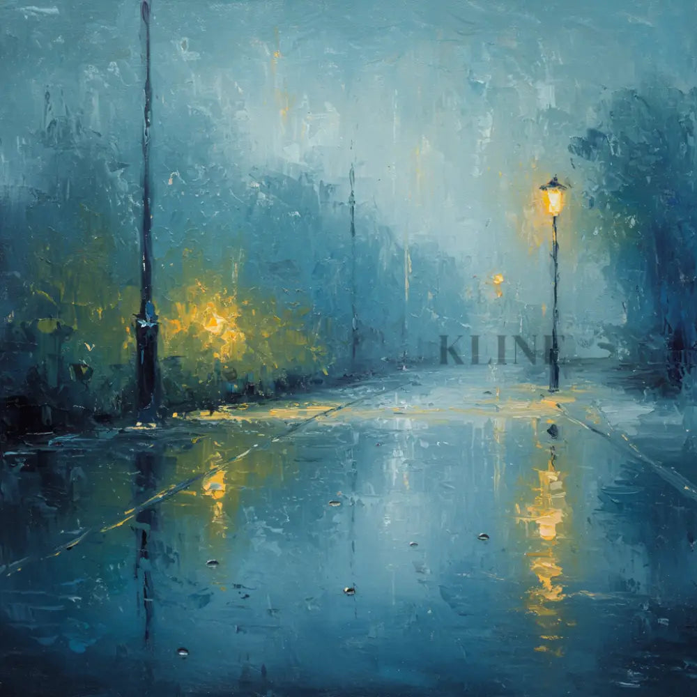 Rainy Street Serenade - Hand Painting