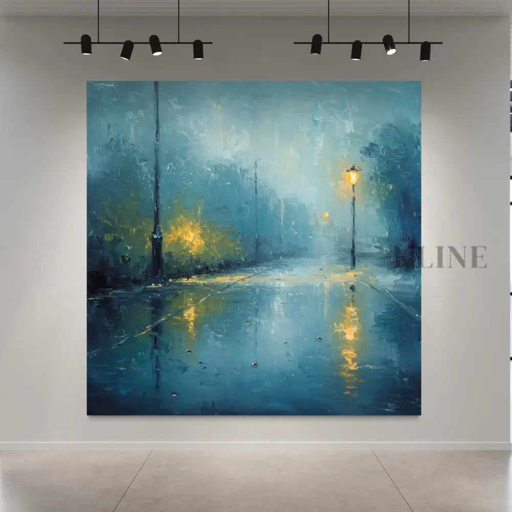 Rainy Street Serenade - Hand Painting