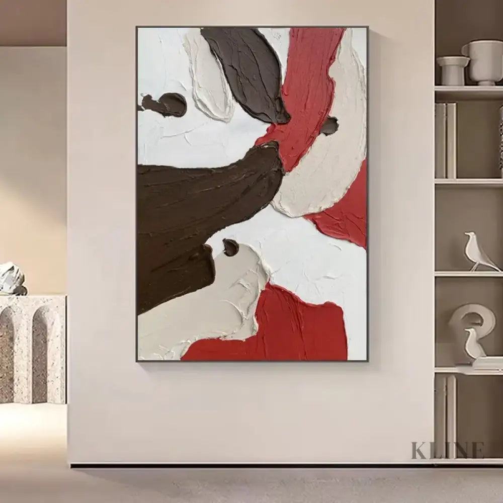 Red and Brown Textured Painting - Hand Painting
