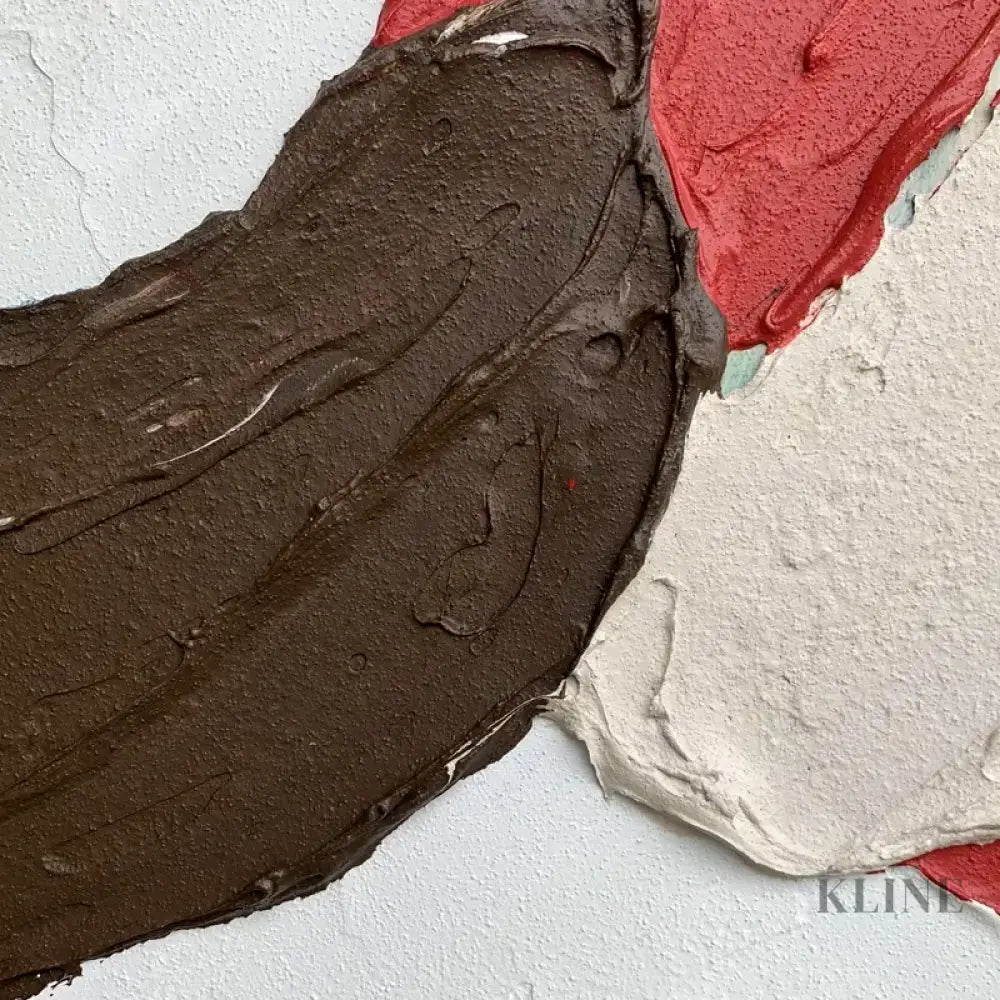 Red and Brown Textured Painting - Hand Painting