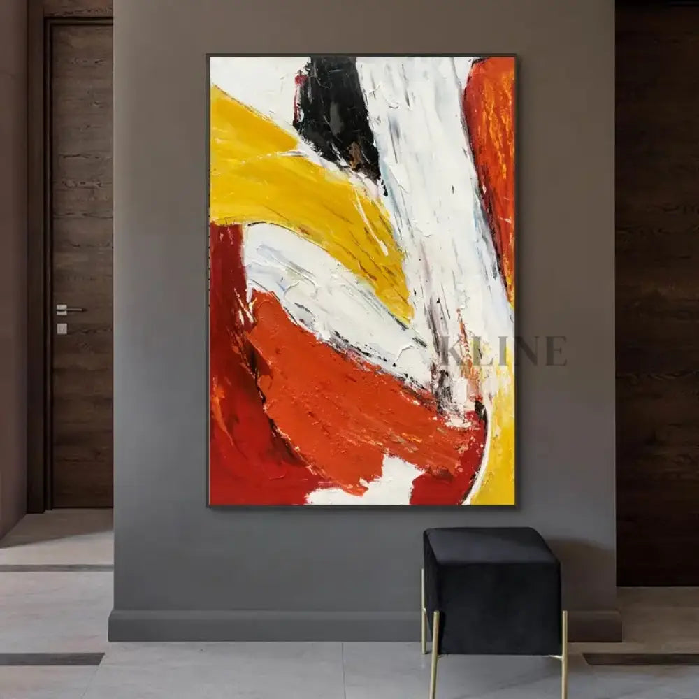 Red and Yellow Textured - Hand Painting