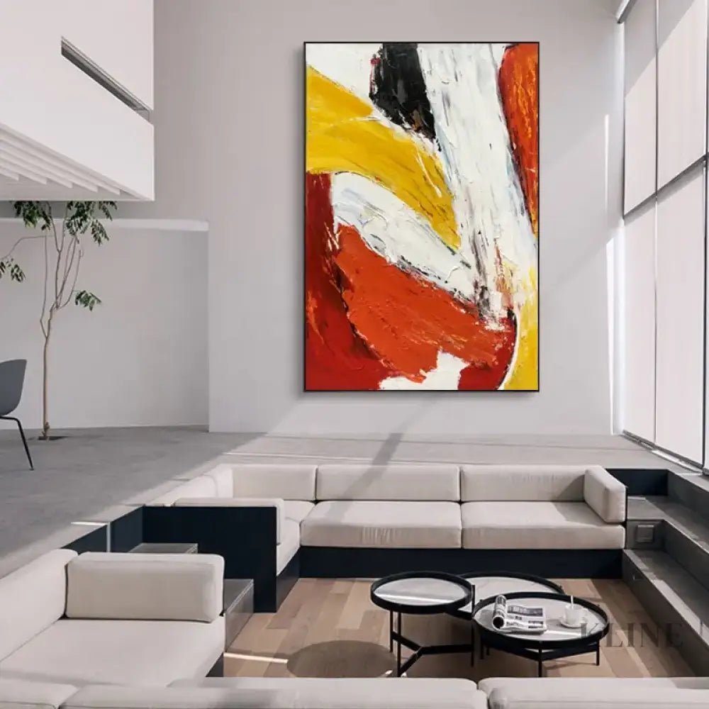 Red and Yellow Textured - Hand Painting