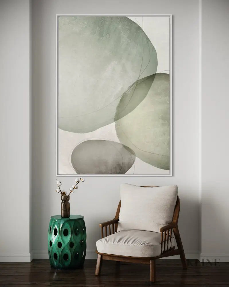 Sage Green Circles - Hand Painting