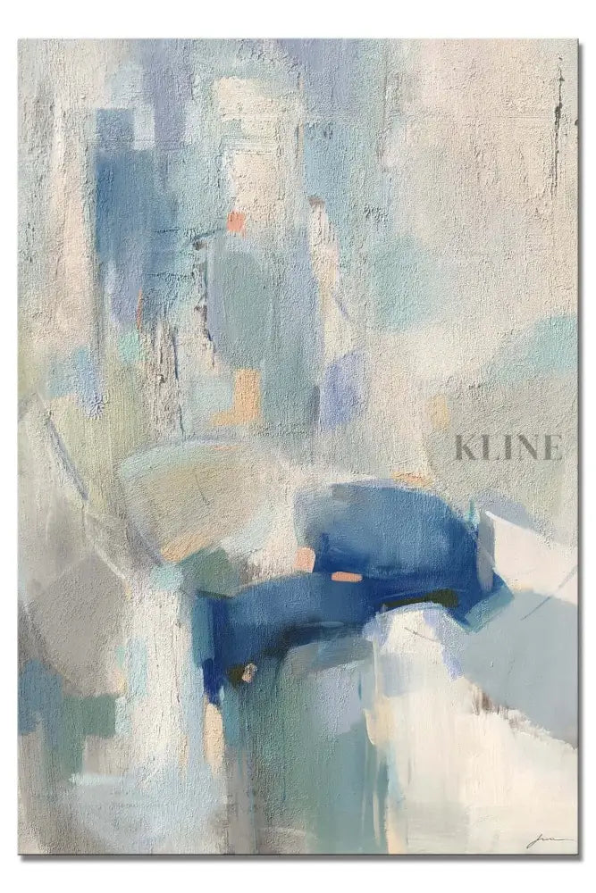 Serenova Custom Size artwork featuring soft white and blue tones, evoking tranquility and harmony for a serene atmosphere.