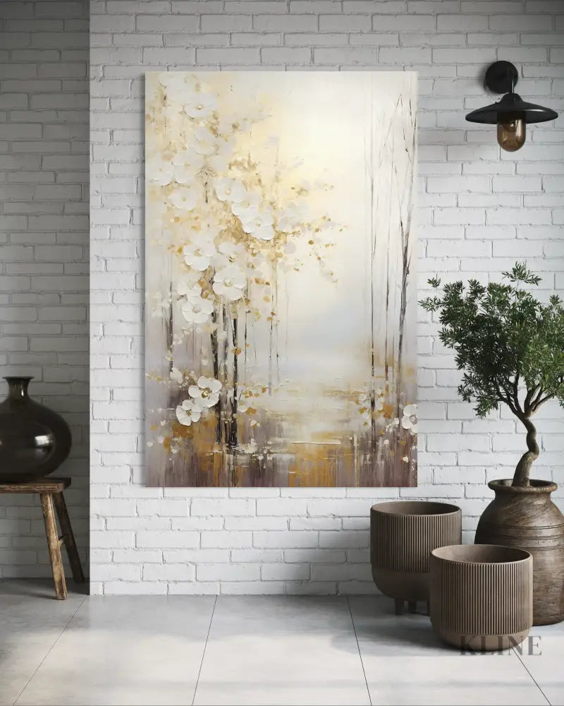 Silent Forest Floral Textured Painting - Hand Painting