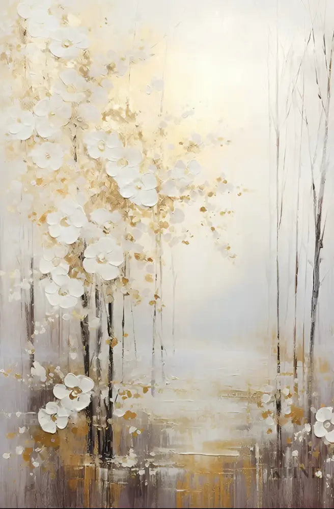 Silent Forest Floral Textured Painting - Hand Painting