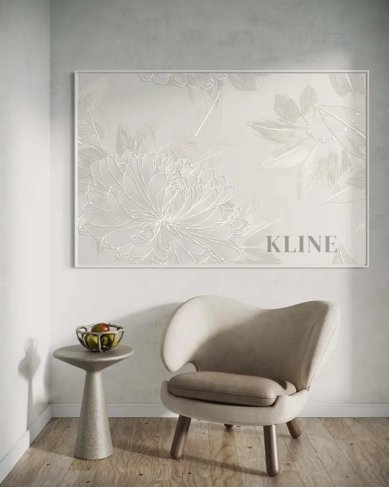 Silver Flowers - Hand Painting