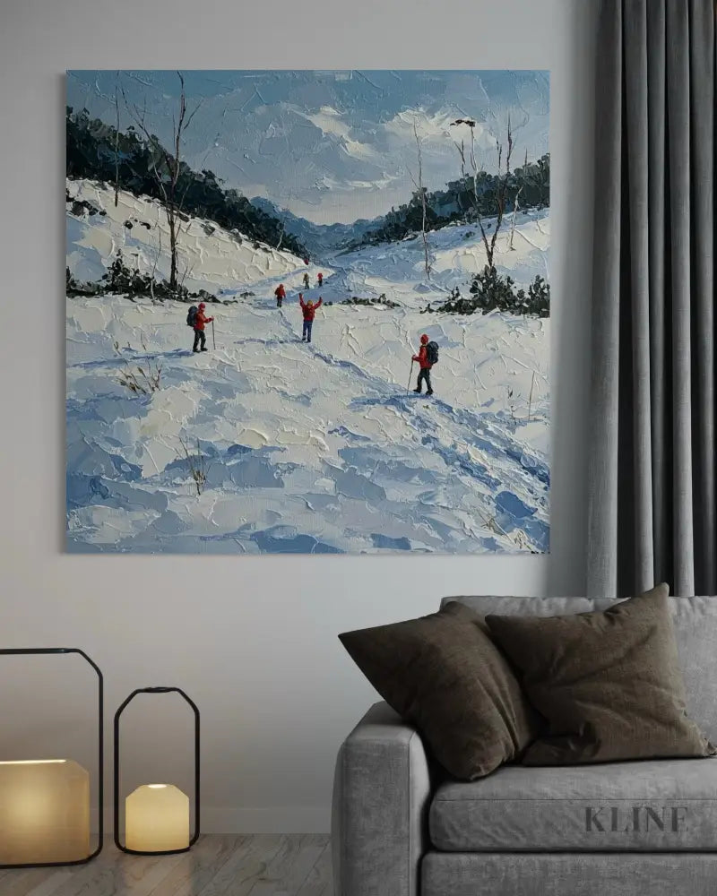 Snowy Valley Path - Hand Painting