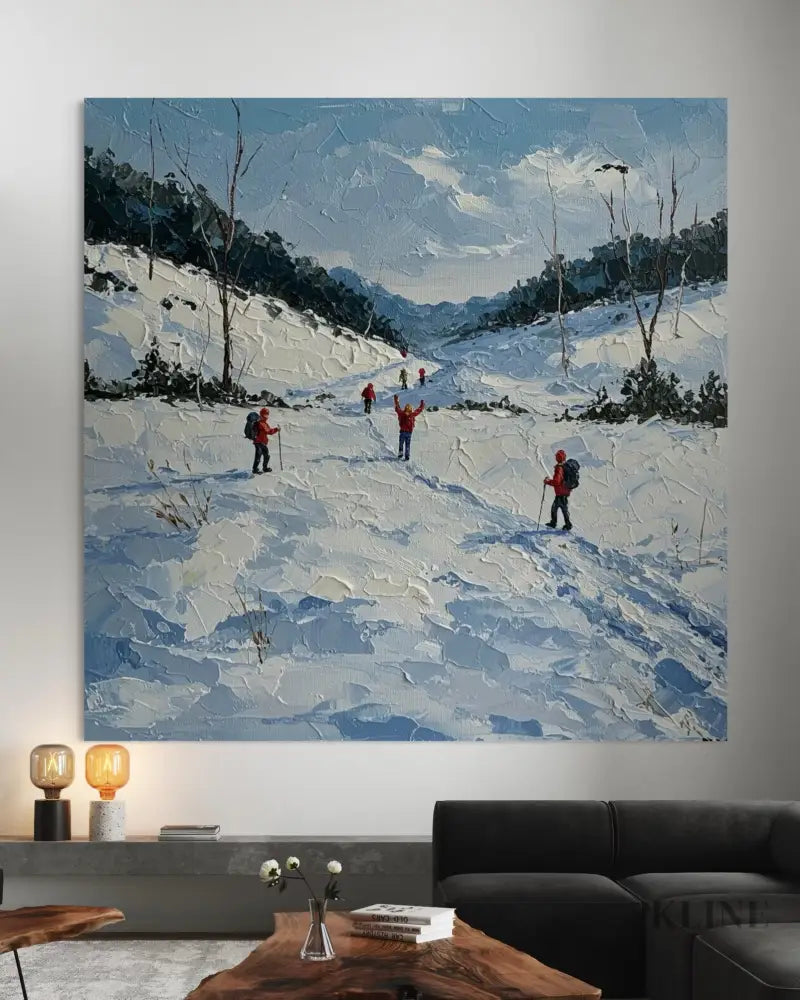 Snowy Valley Path - Hand Painting
