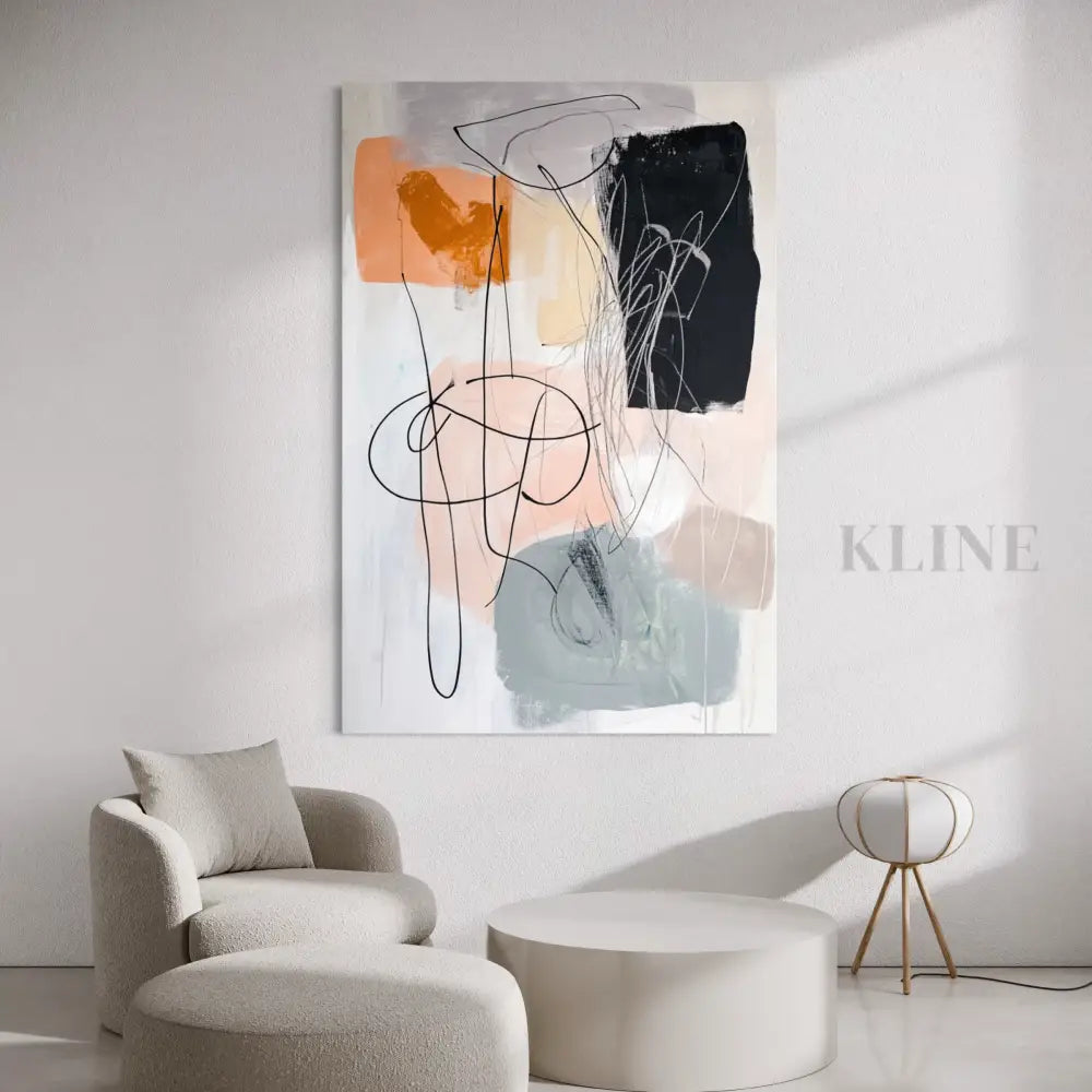 Soft Geometry in Blush - Hand Painting
