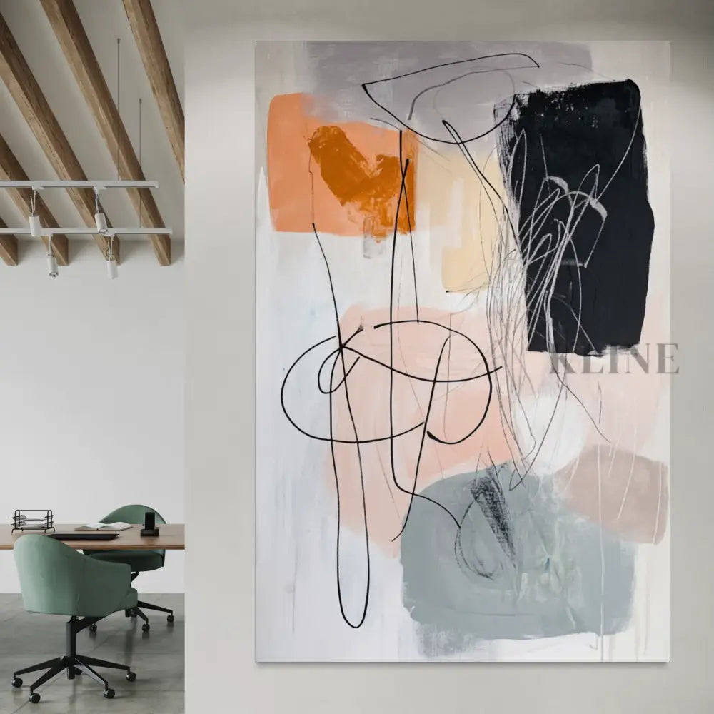 Soft Geometry in Blush - Hand Painting