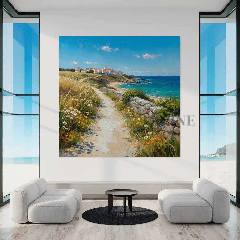 Spanish Seaside Elegance - Hand Painting